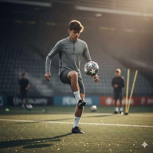 Juggling football drill